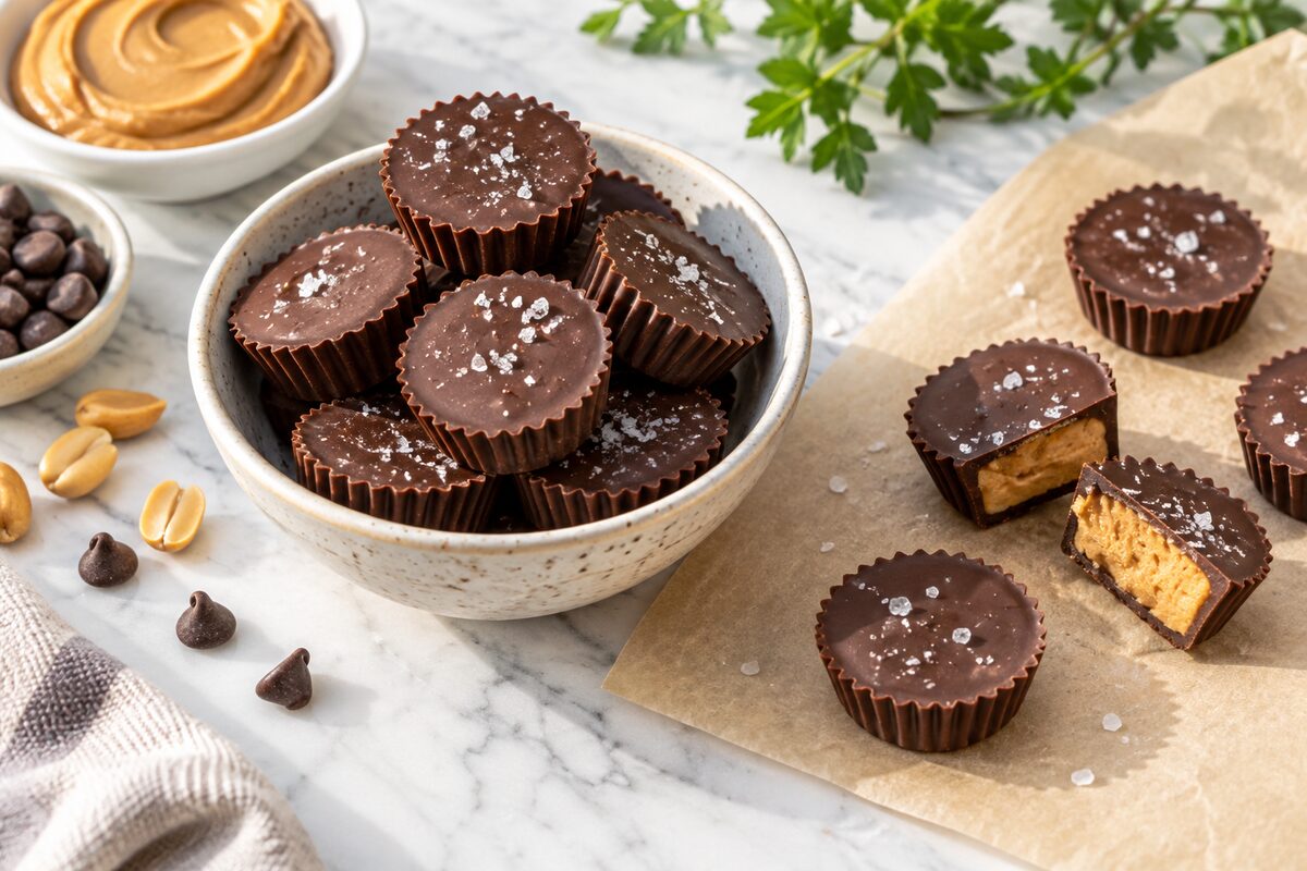 Chocolate peanut butter keto fat bomb bites